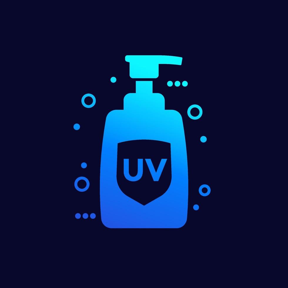 sunscreen, sunblock lotion vector icon