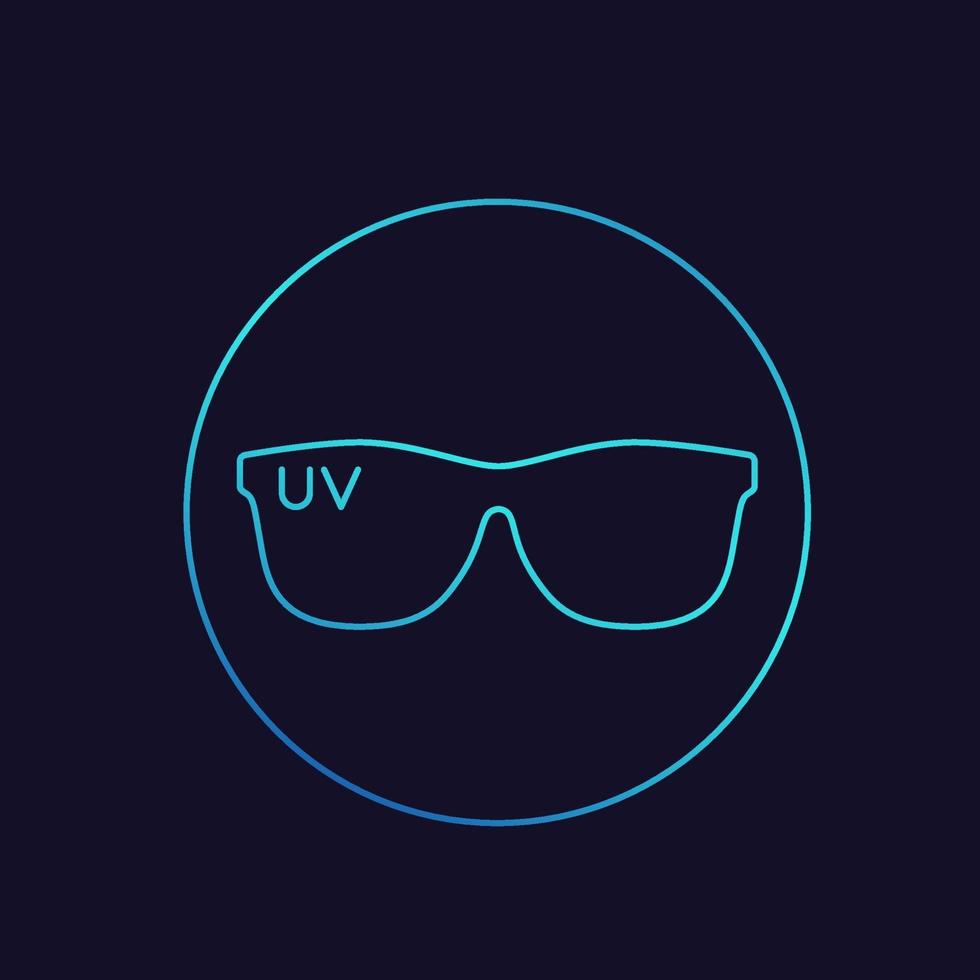 sunglasses, UV protection linear icon vector