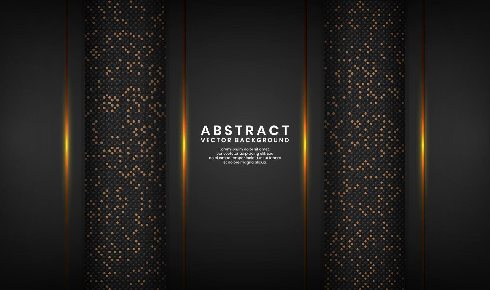 Fondo de lujo negro 3d abstracto con efecto de puntos de brillo vector