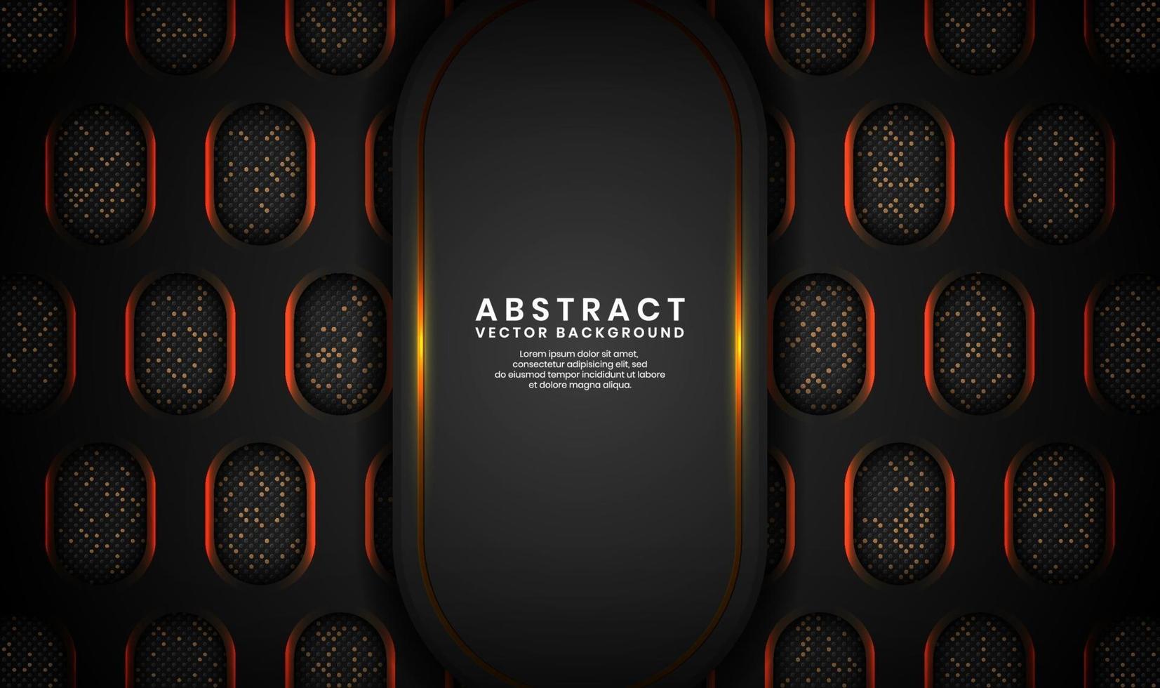 Abstract 3D black luxury background with glitter dots effect vector