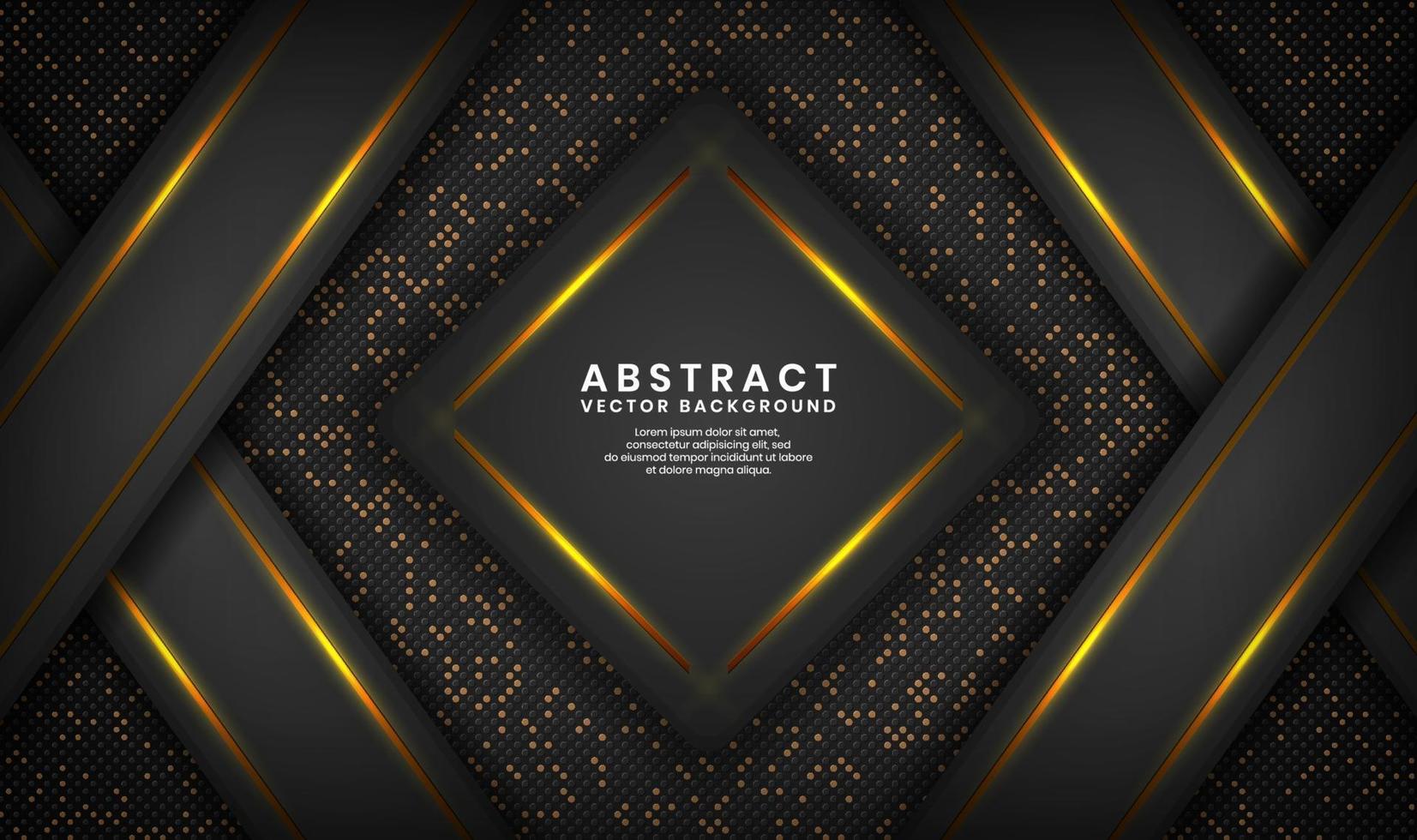 Abstract 3D black luxury background with glitter dots effect vector