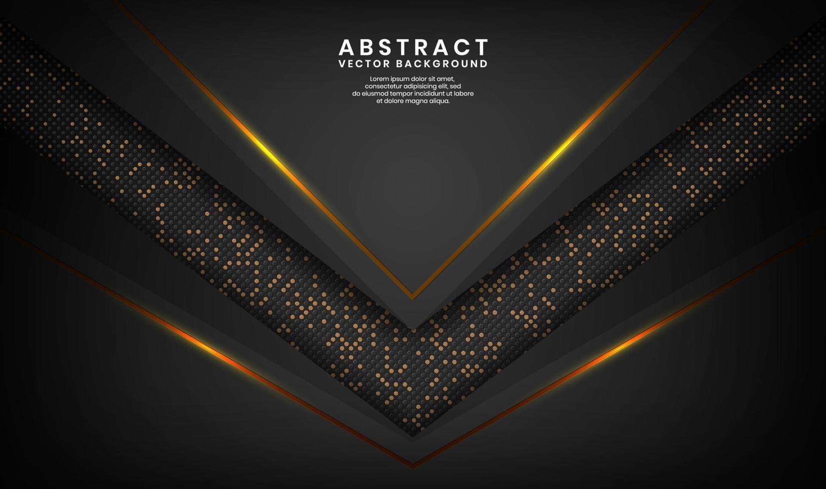 Abstract 3D black luxury background with glitter dots effect vector