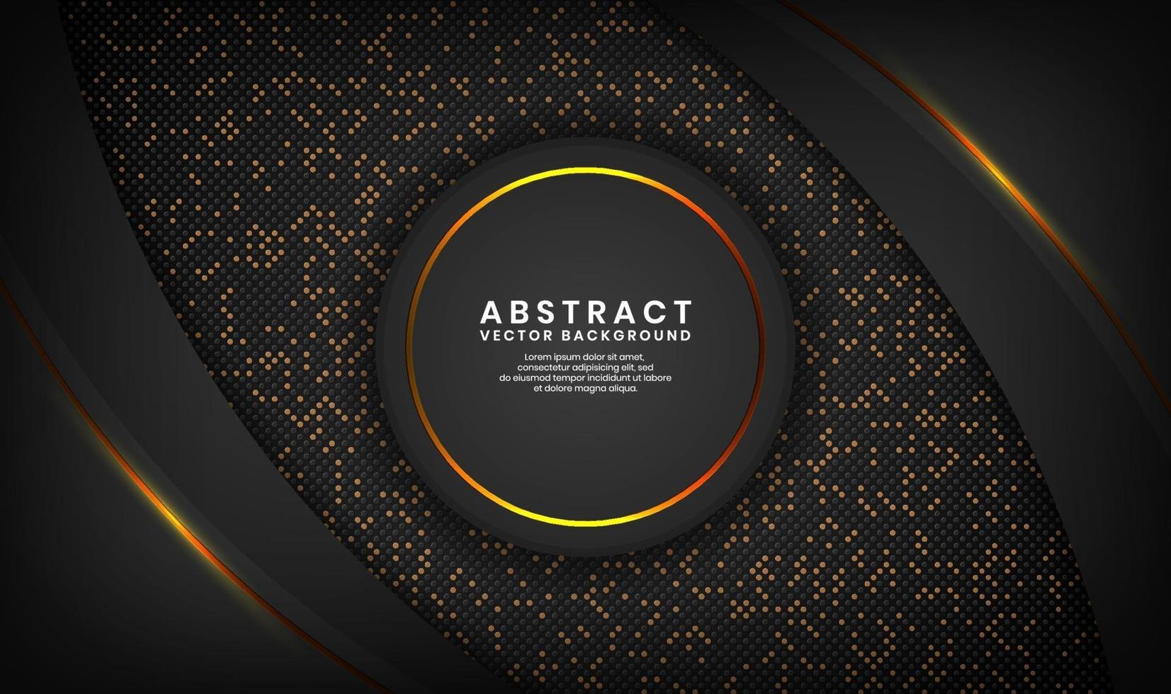 Abstract 3D black luxury background with glitter dots effect vector