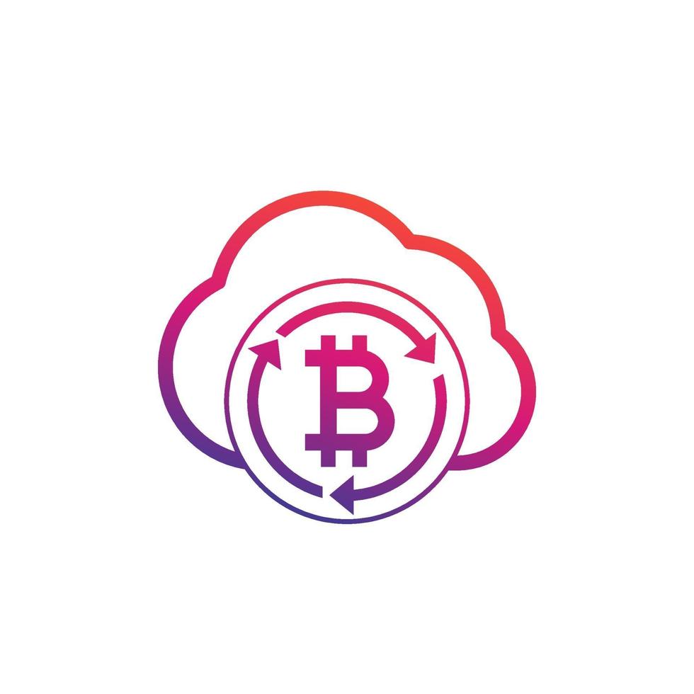 bitcoin mining in cloud vector