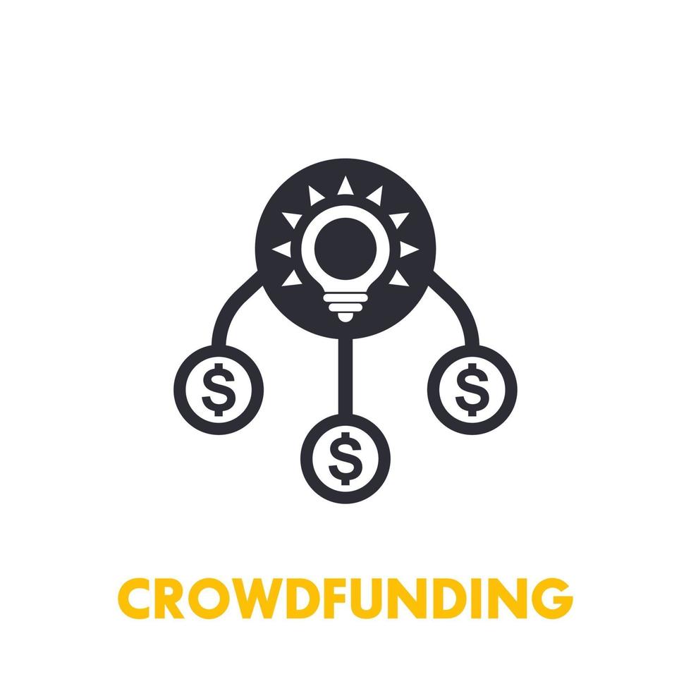 crowdfunding icon on white vector