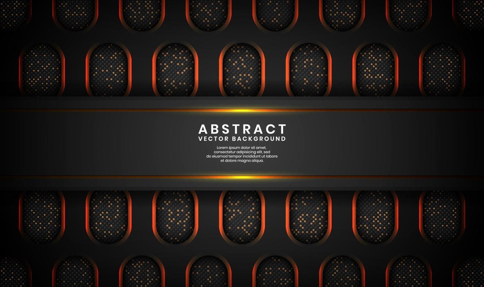 Abstract 3D black luxury background with glitter dots effect vector