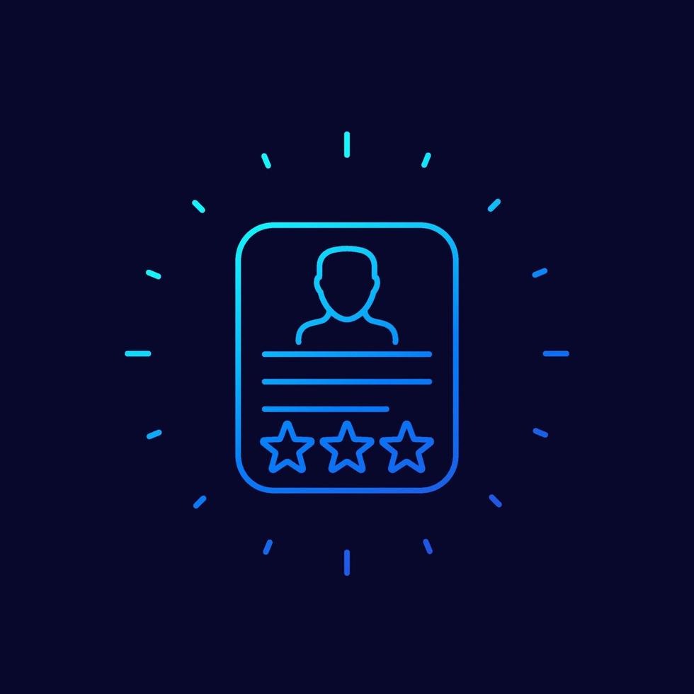 employee review line vector icon
