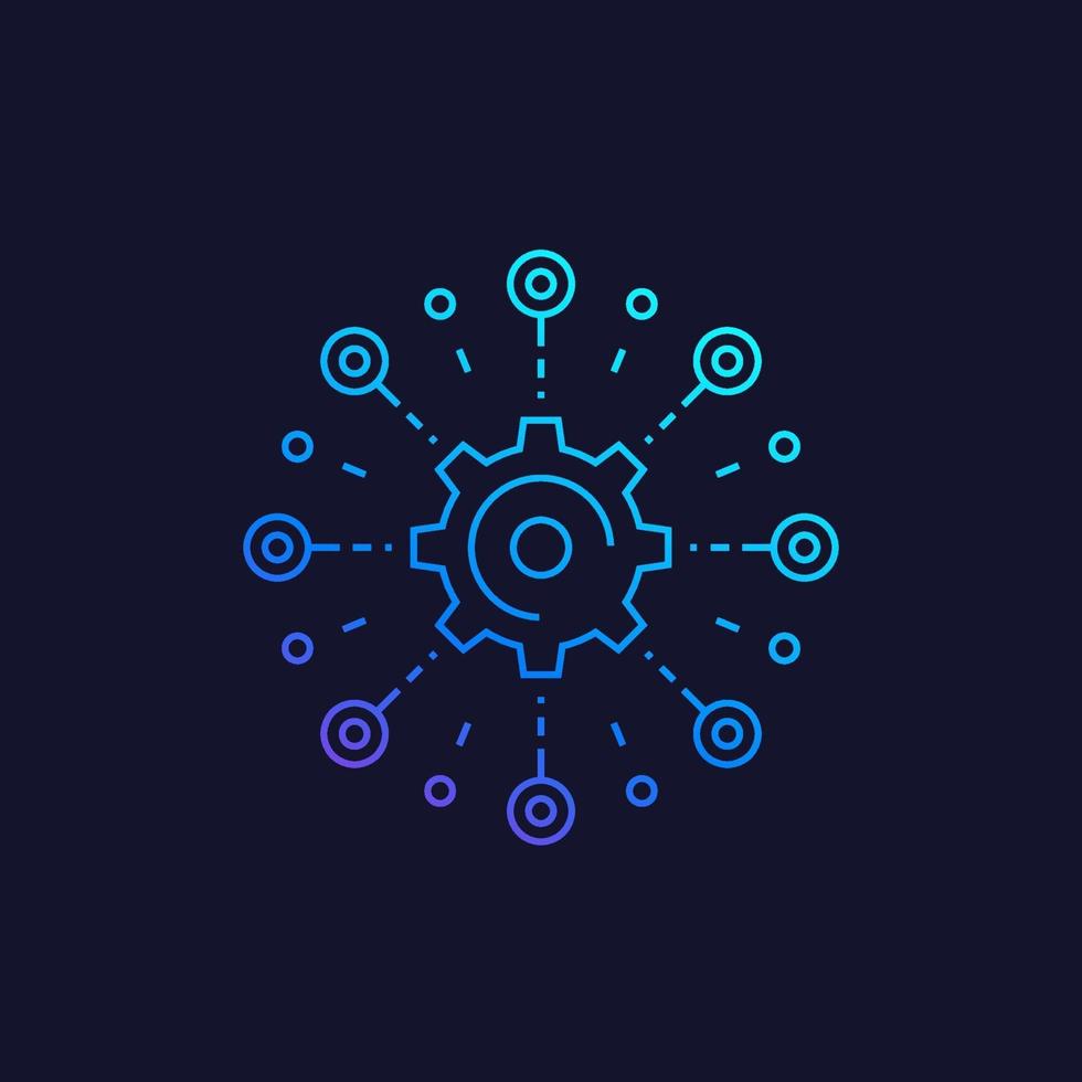 development, software integration, automation linear icon vector