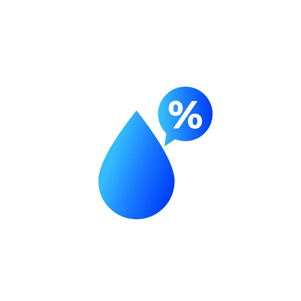 icono de vector de porcentaje de humedad