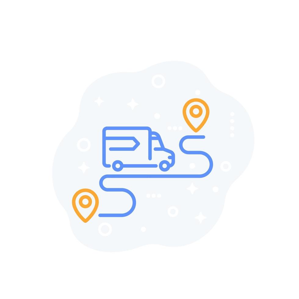 delivery service icon, logistics, line style vector illustration