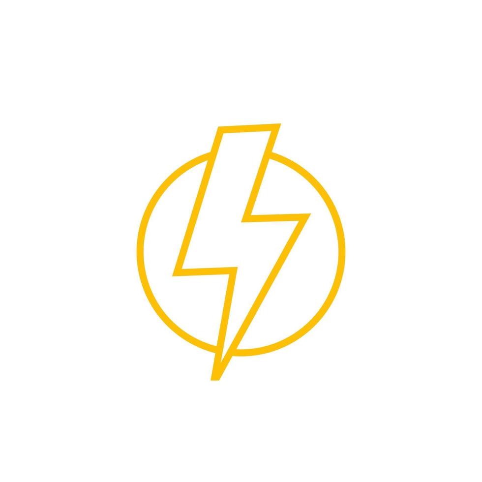 Lightning bolt vector line icon
