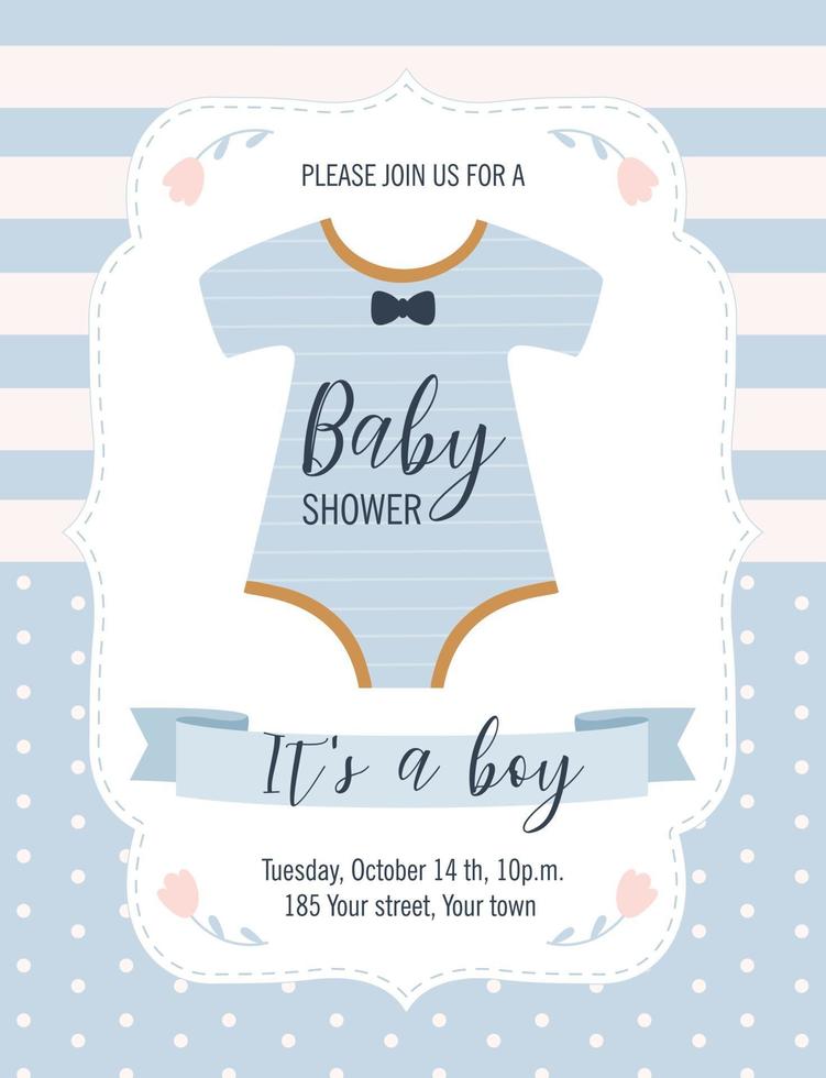 Baby Shower card. It's a boy. Vector illustration