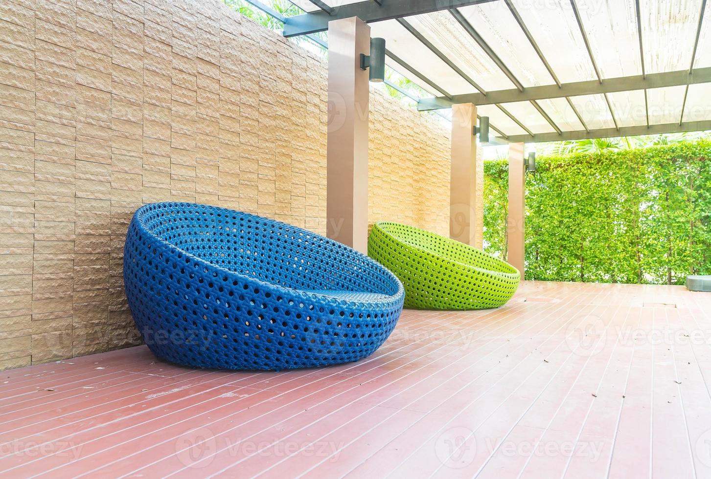 Outdoor with circle chair photo