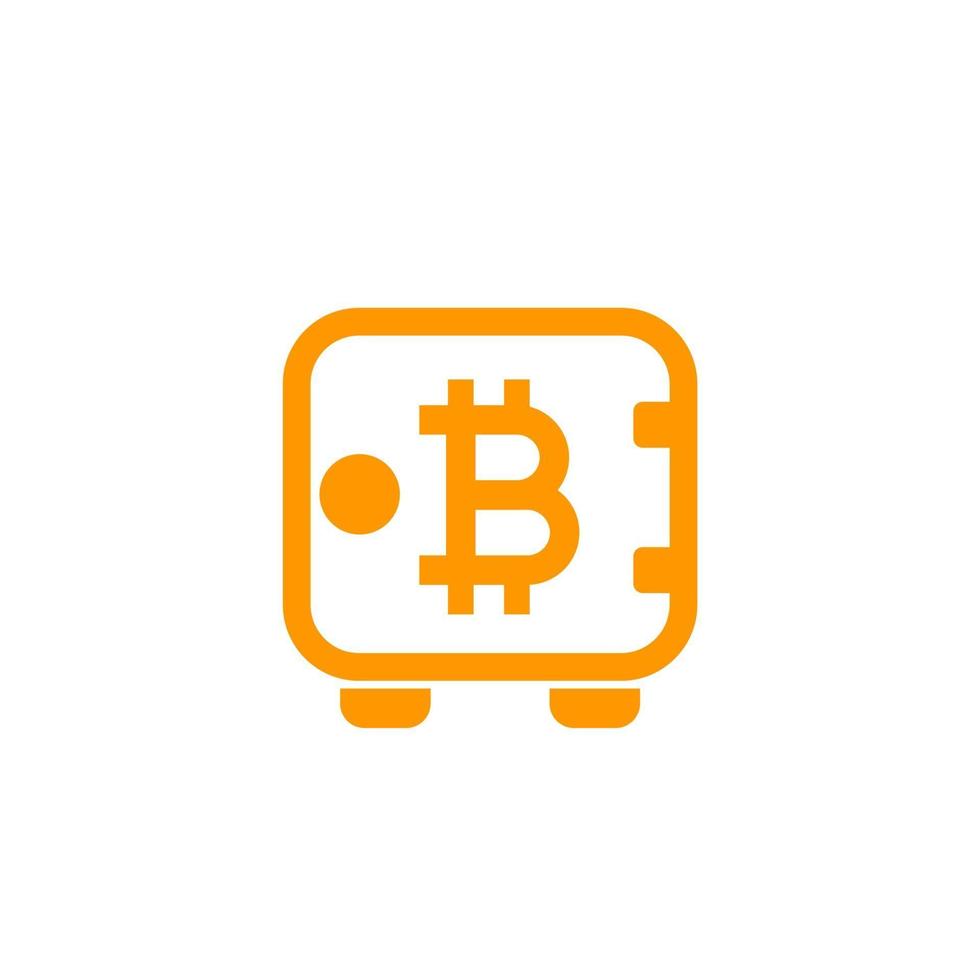 bitcoin secure deposit, strongbox icon vector