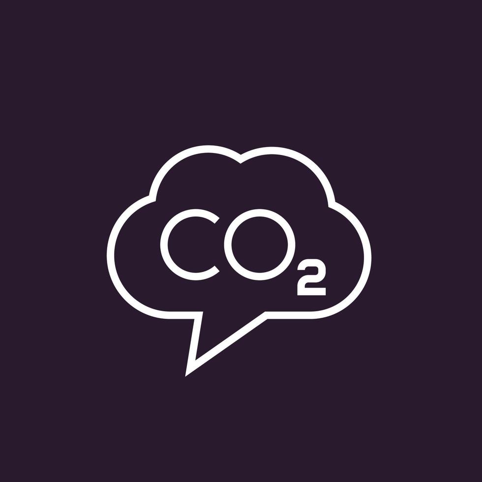 co2, carbon dioxide emissions vector linear icon