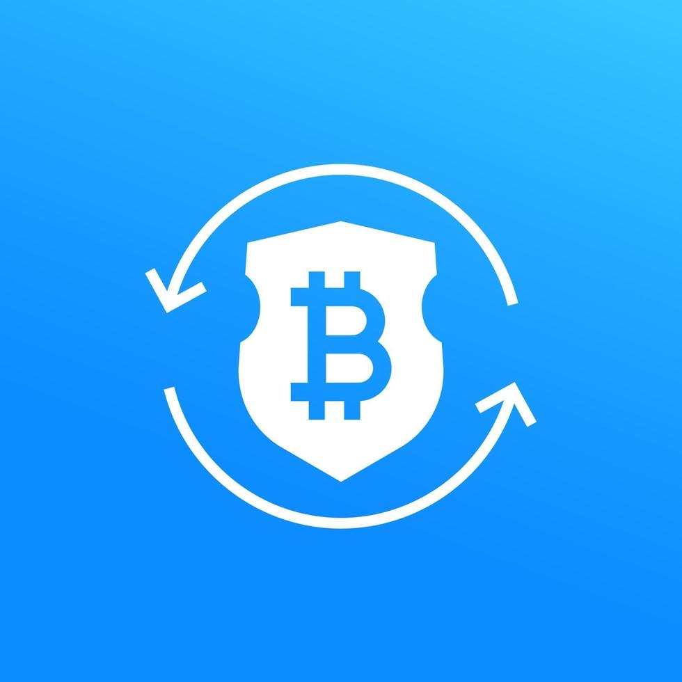 icono de intercambio seguro de bitcoin vector