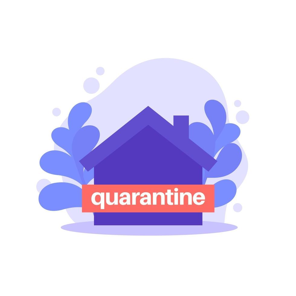 quarantine vector icon with house