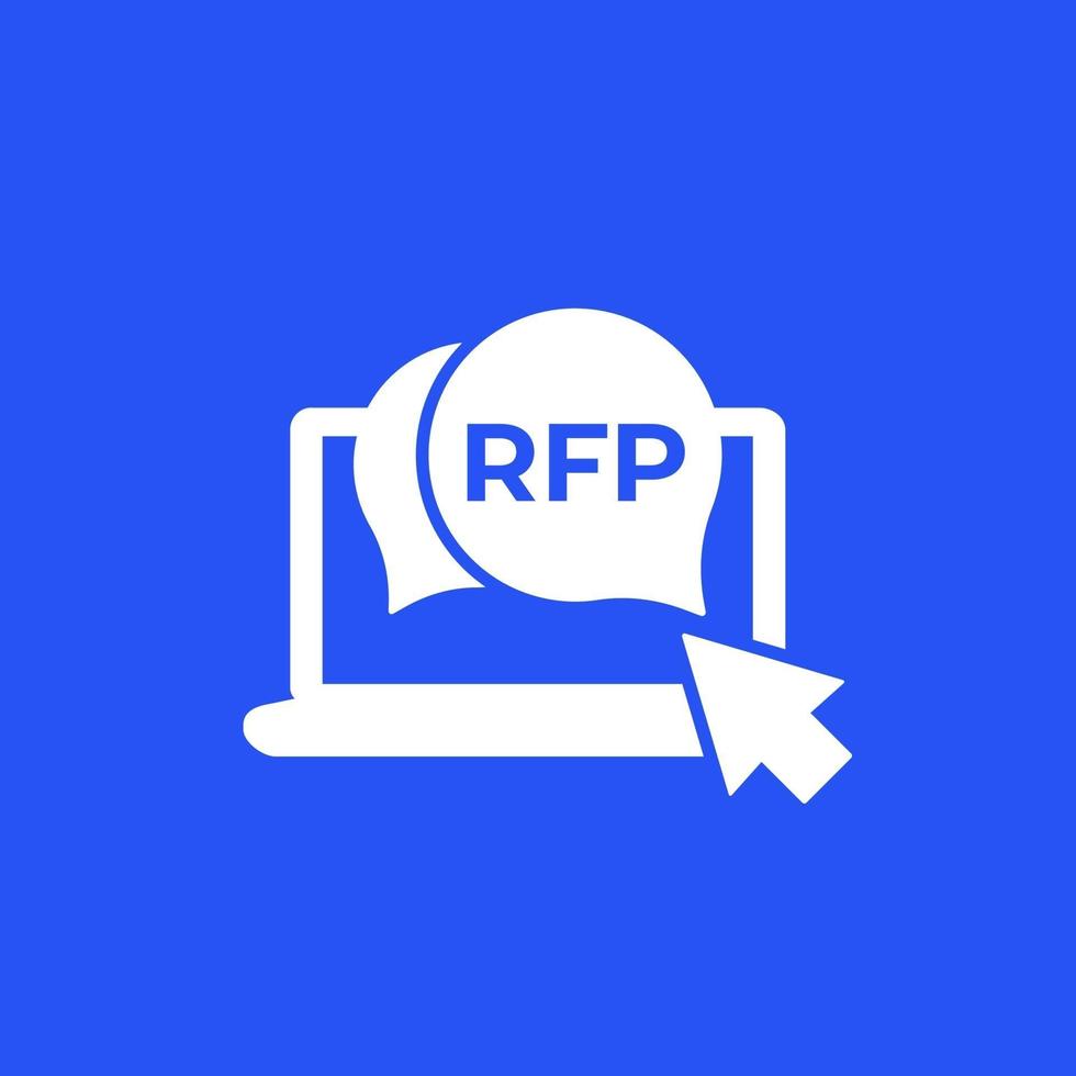 RFP, request for proposal icon for web vector