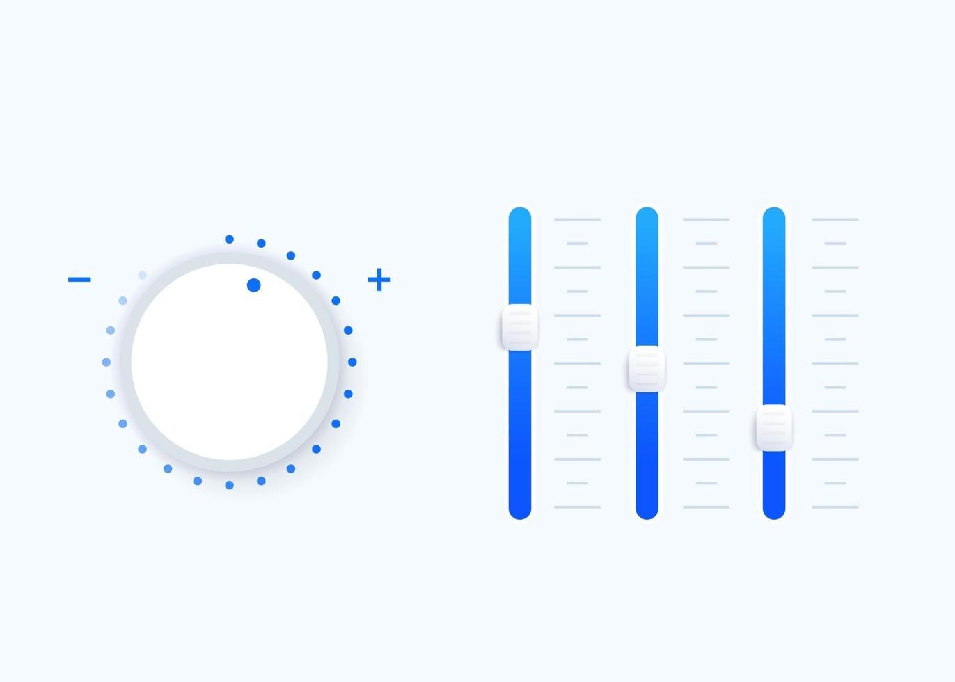 barra deslizante y perilla de control, vector regulador