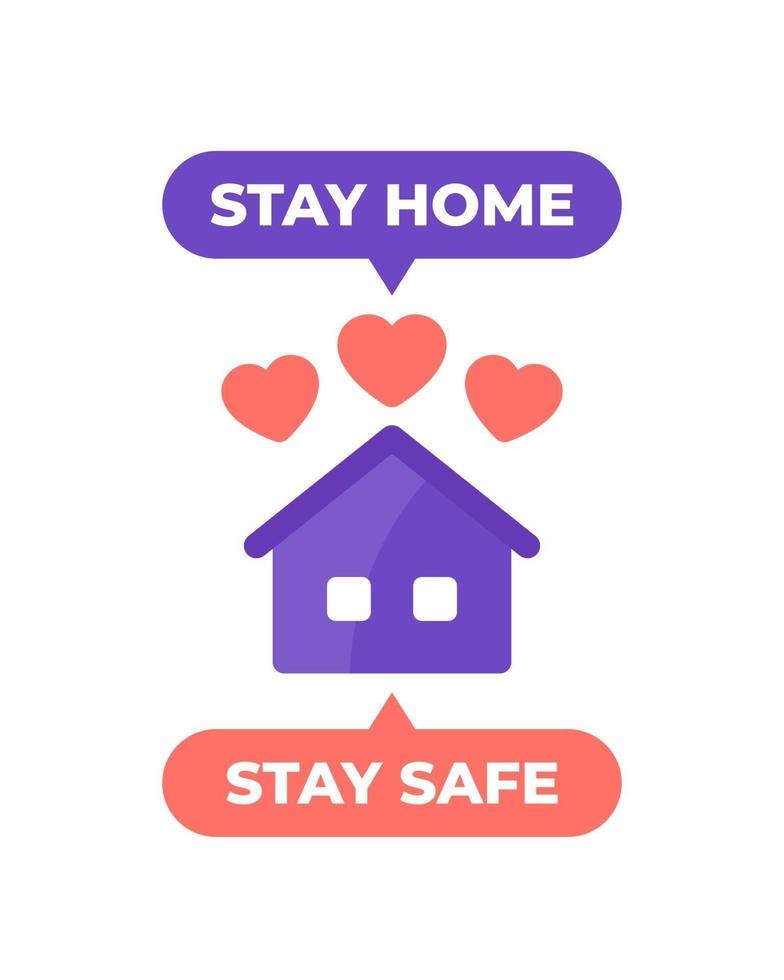 Stay home, stay safe vector poster design