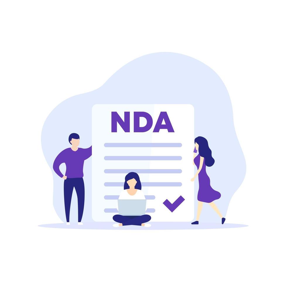 NDA, Non disclosure agreement, vector concept