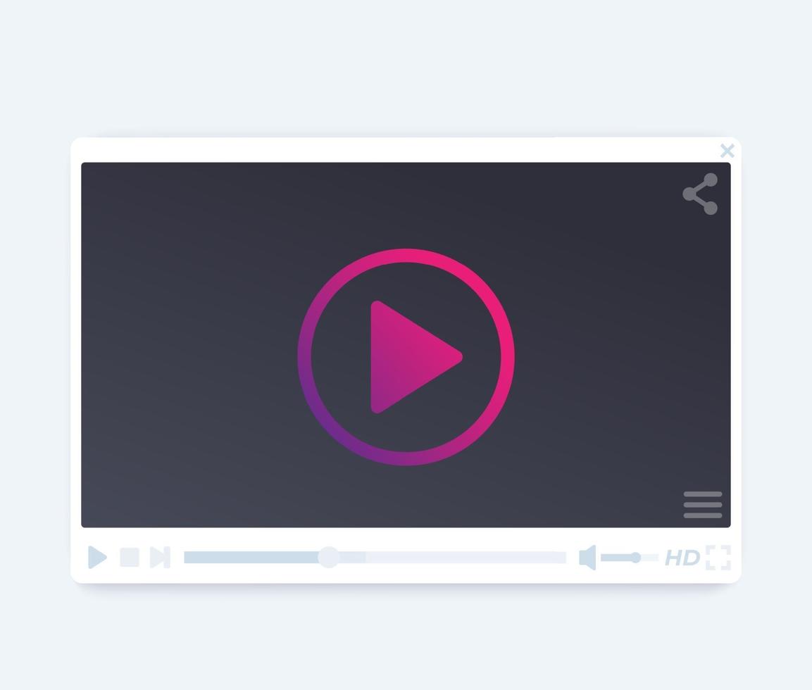 video player vector interface