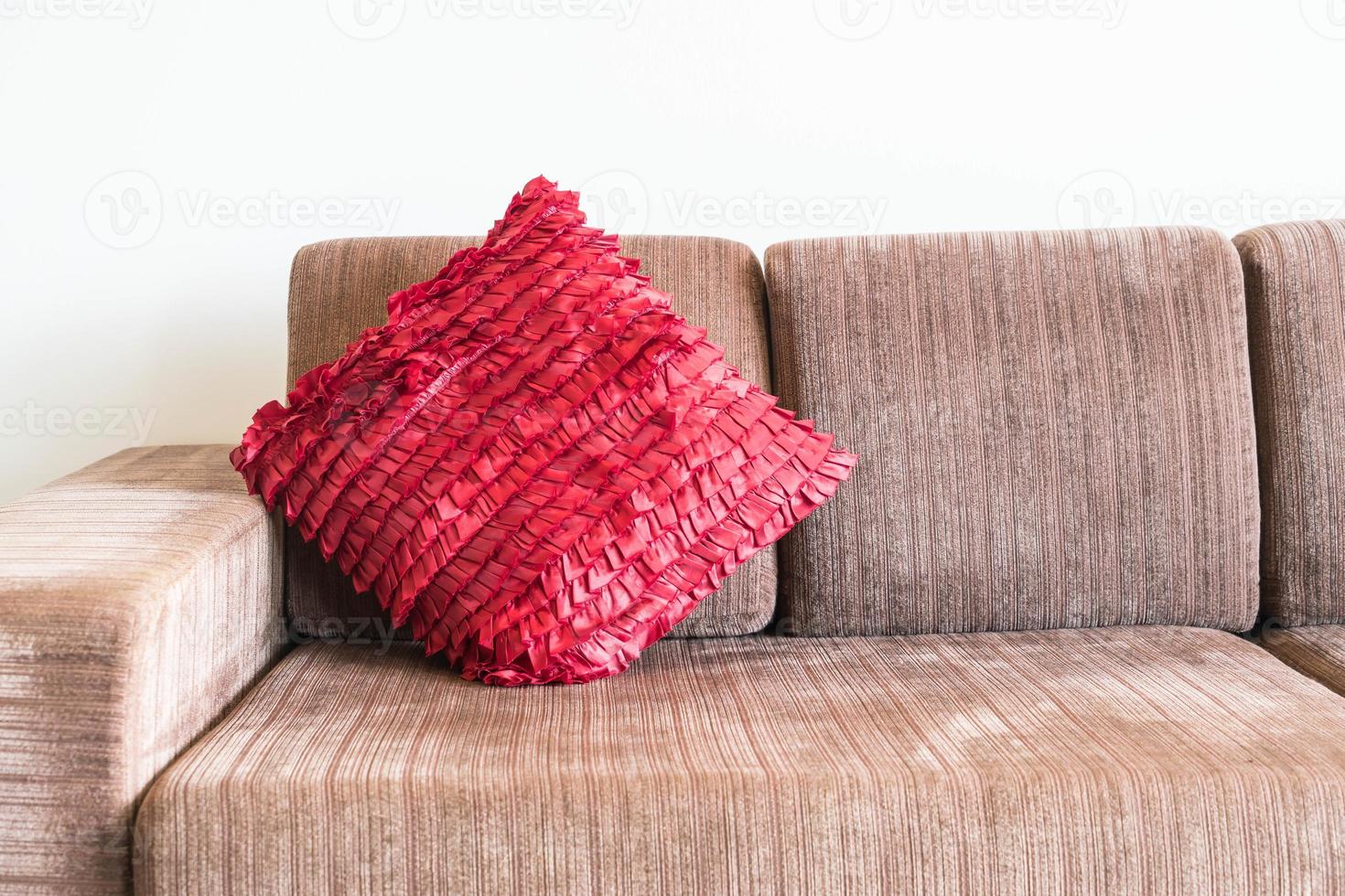 Beautiful pillow on sofa decoration in living room photo