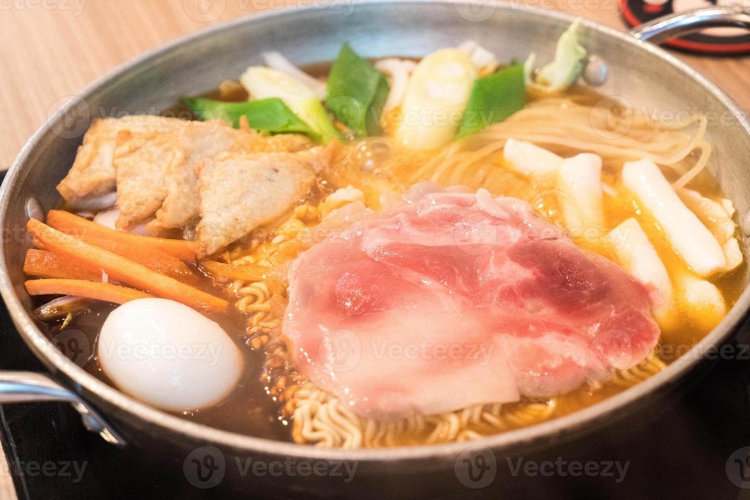 Tokpokki - traditional Korean food, hot pot style. photo