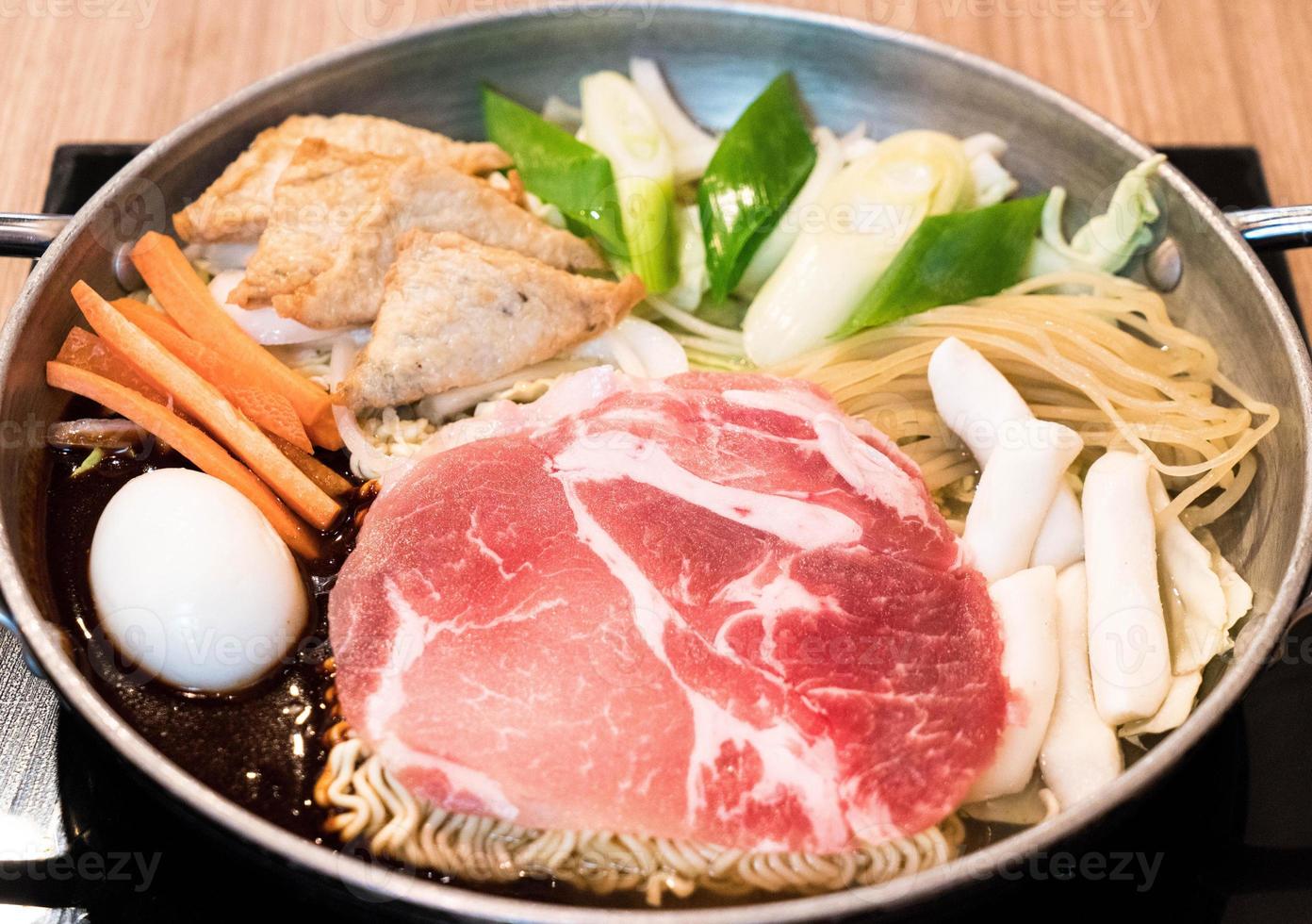 Tokpokki - traditional Korean food, hot pot style. photo