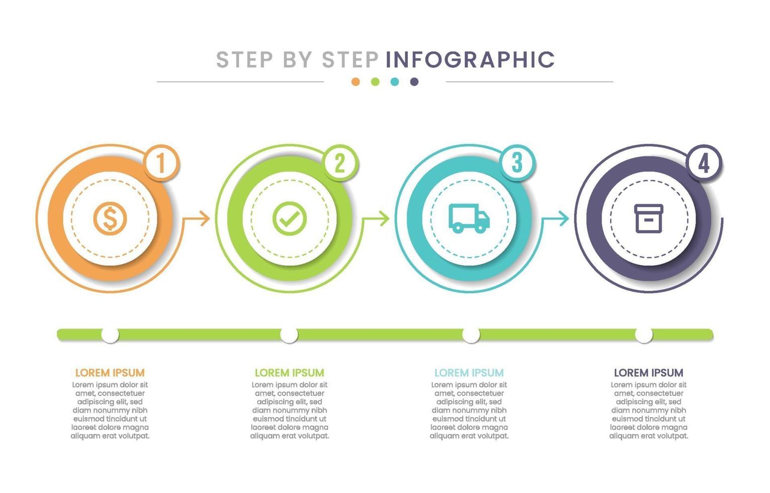 Step by step Infographic Illustration vector