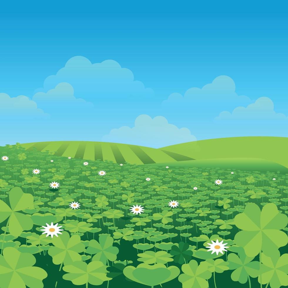 clover scene background vector