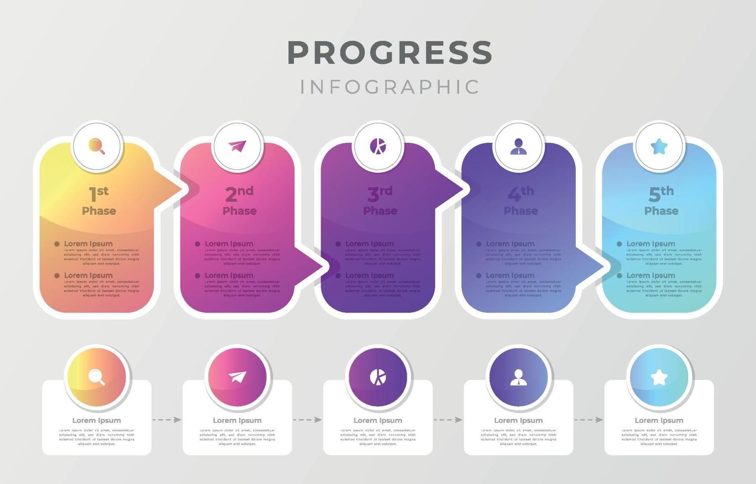 gradient progress infographic vector