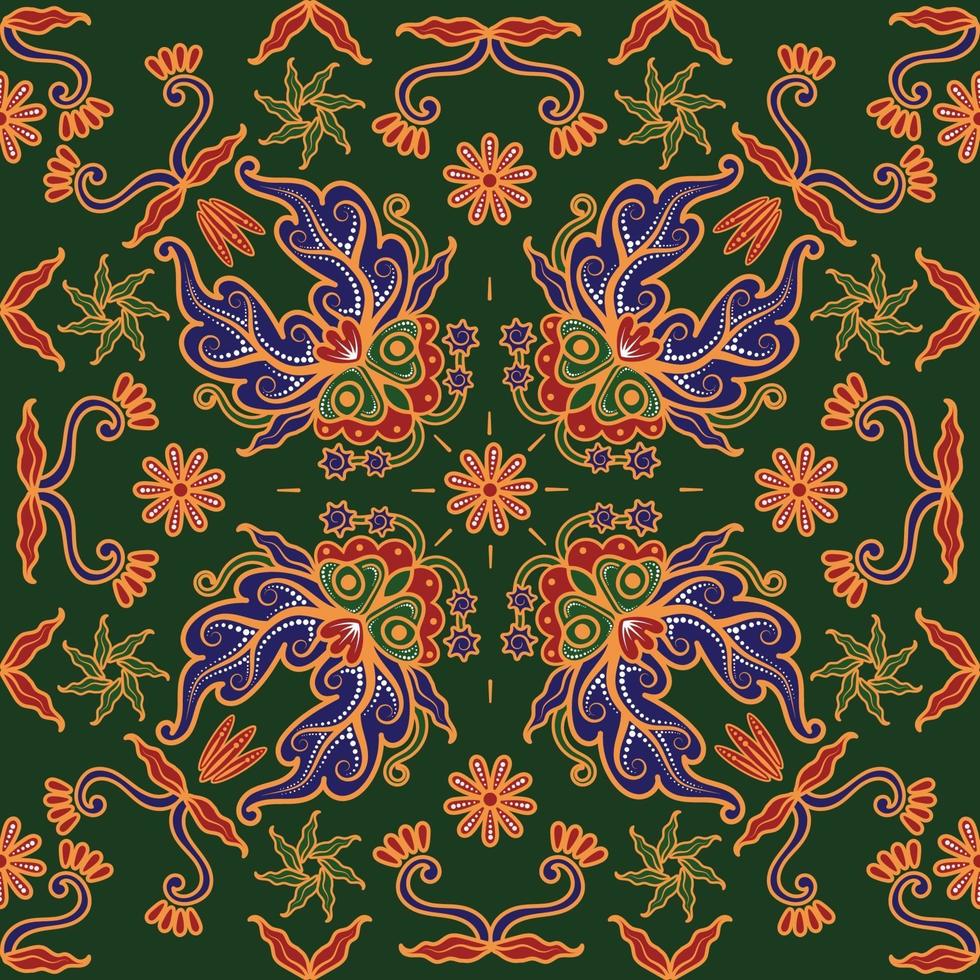 batik, plano de fondo, seamless, patrón vector