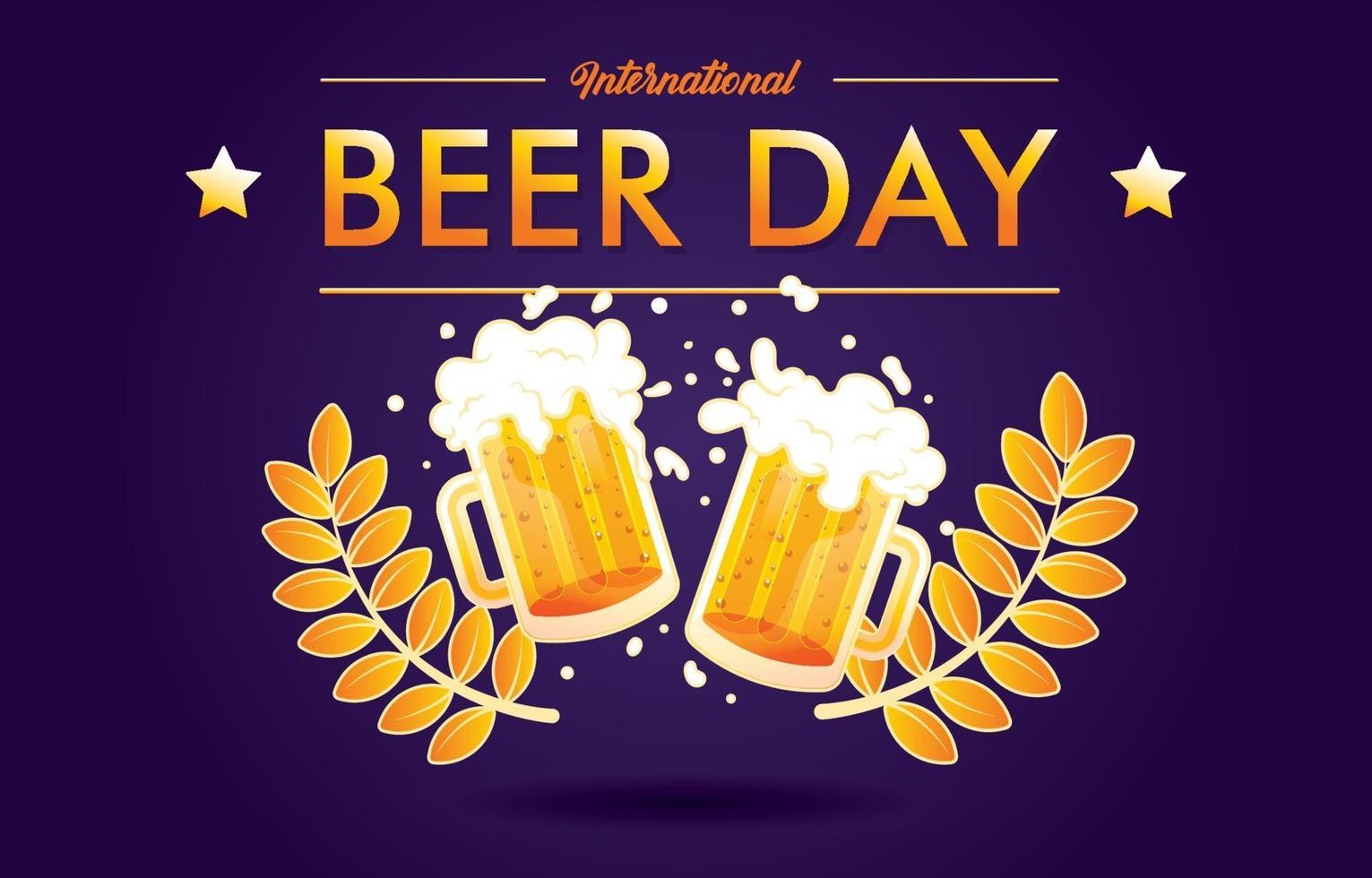 saludos del día internacional de la cerveza vector