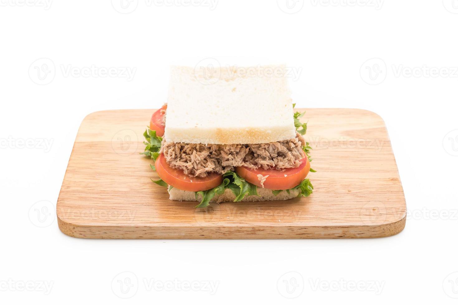 Tuna sandwich on white background photo