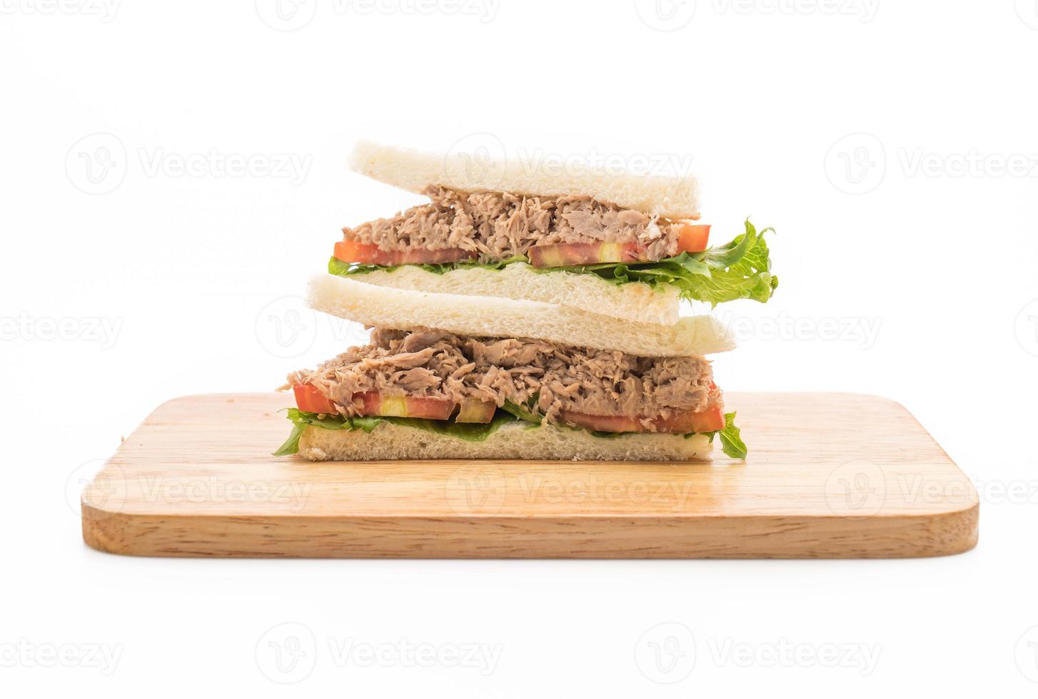 Tuna sandwich on white background photo