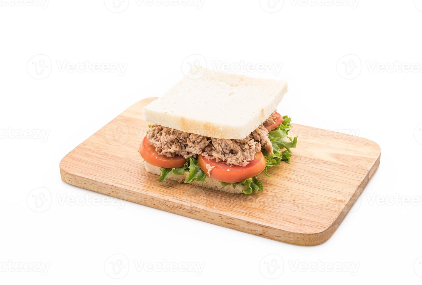 Tuna sandwich on white background photo