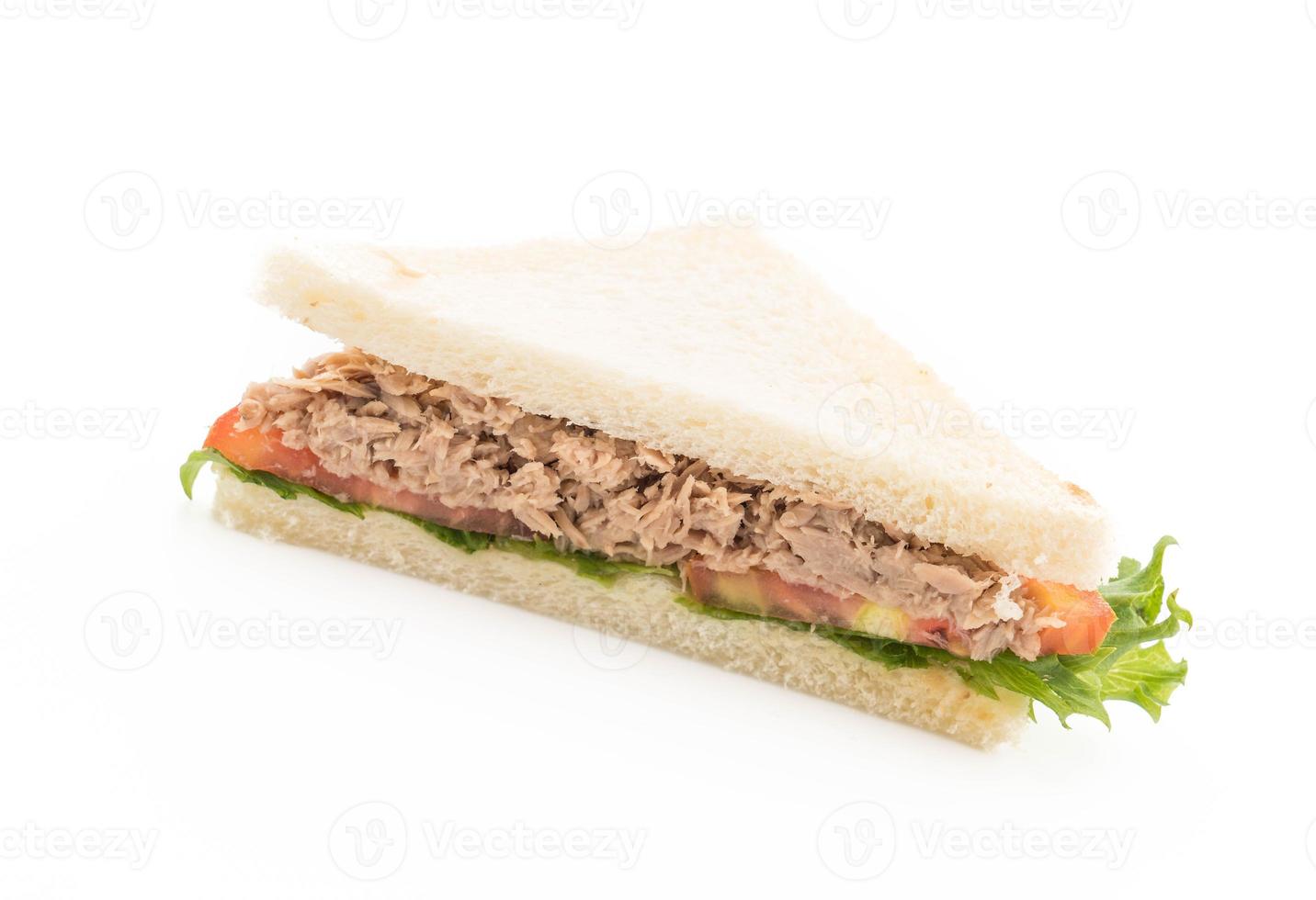 Tuna sandwich on white background photo
