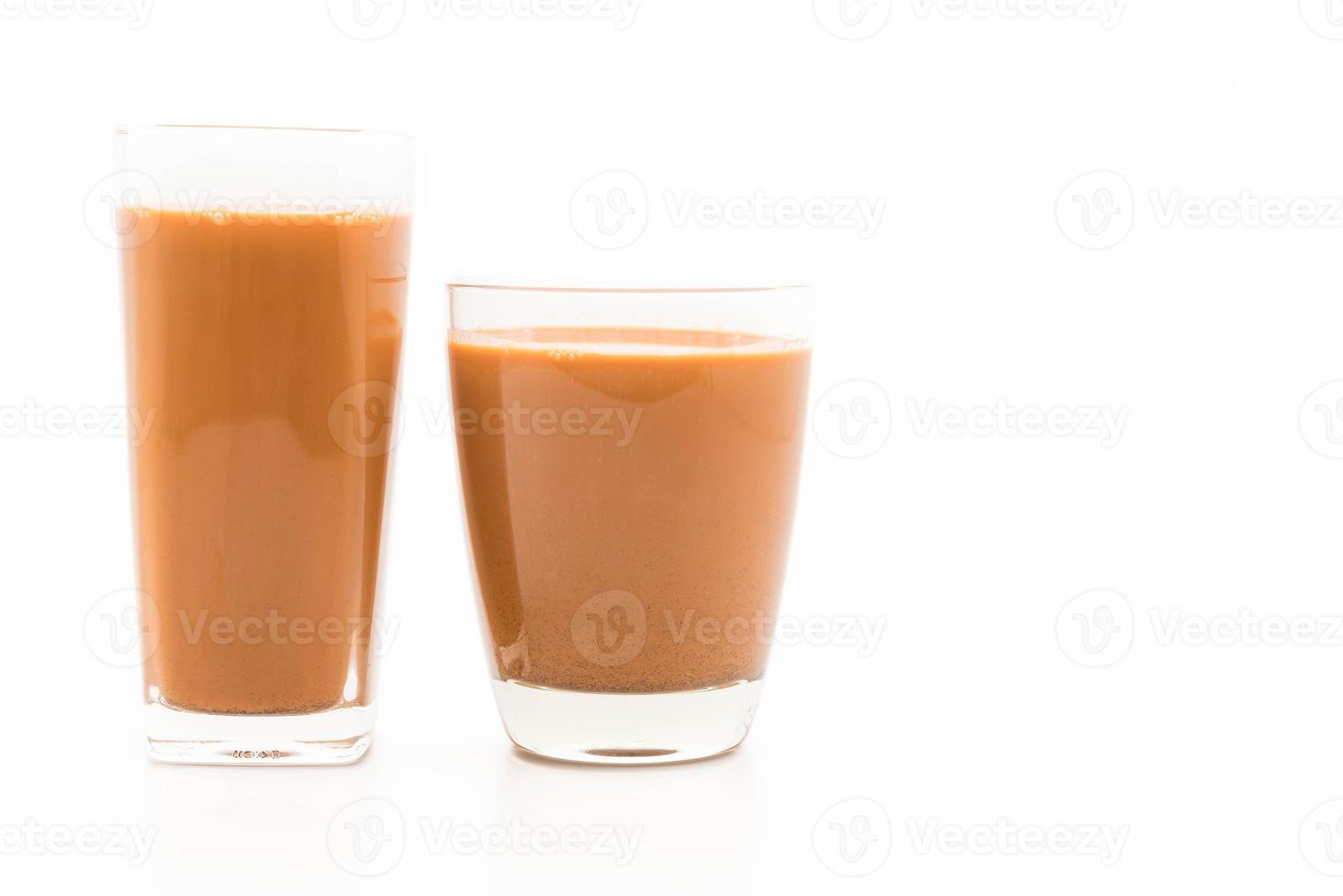 Milk tea on white background photo