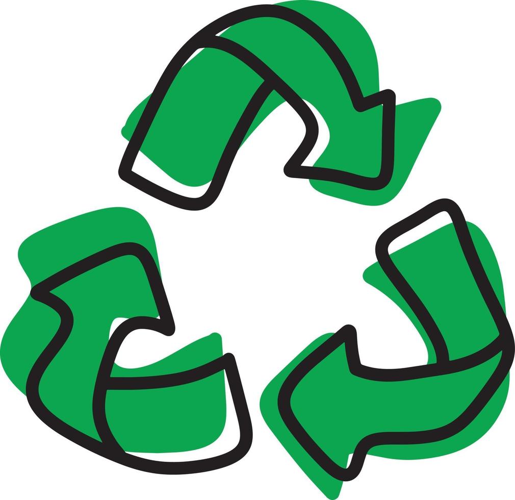 green recycle vector illustration sketch hand drawn
