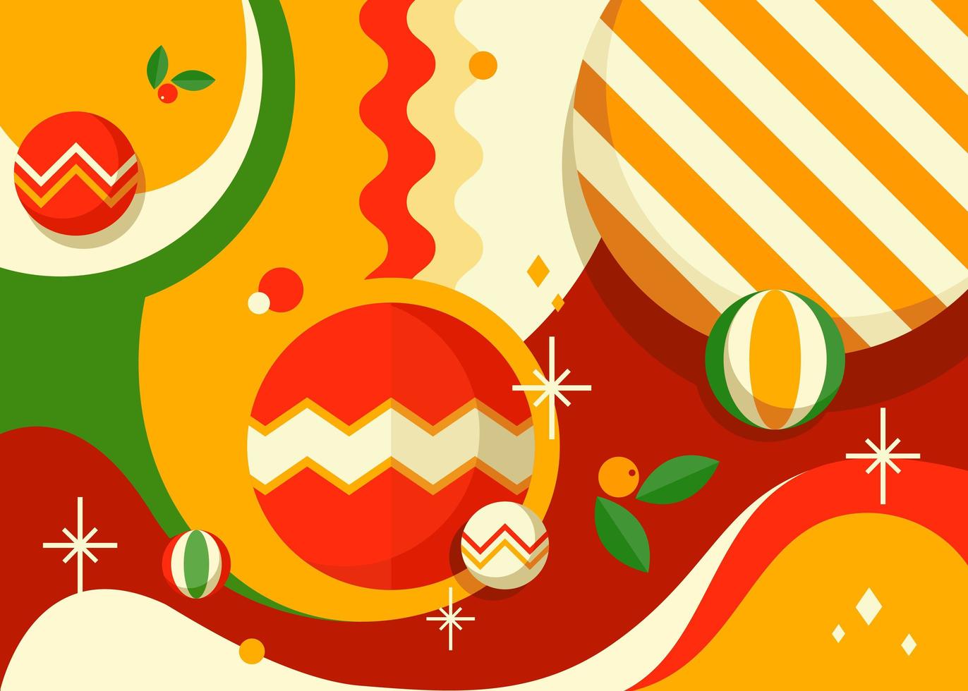 banner con bolas de árbol de Navidad. vector