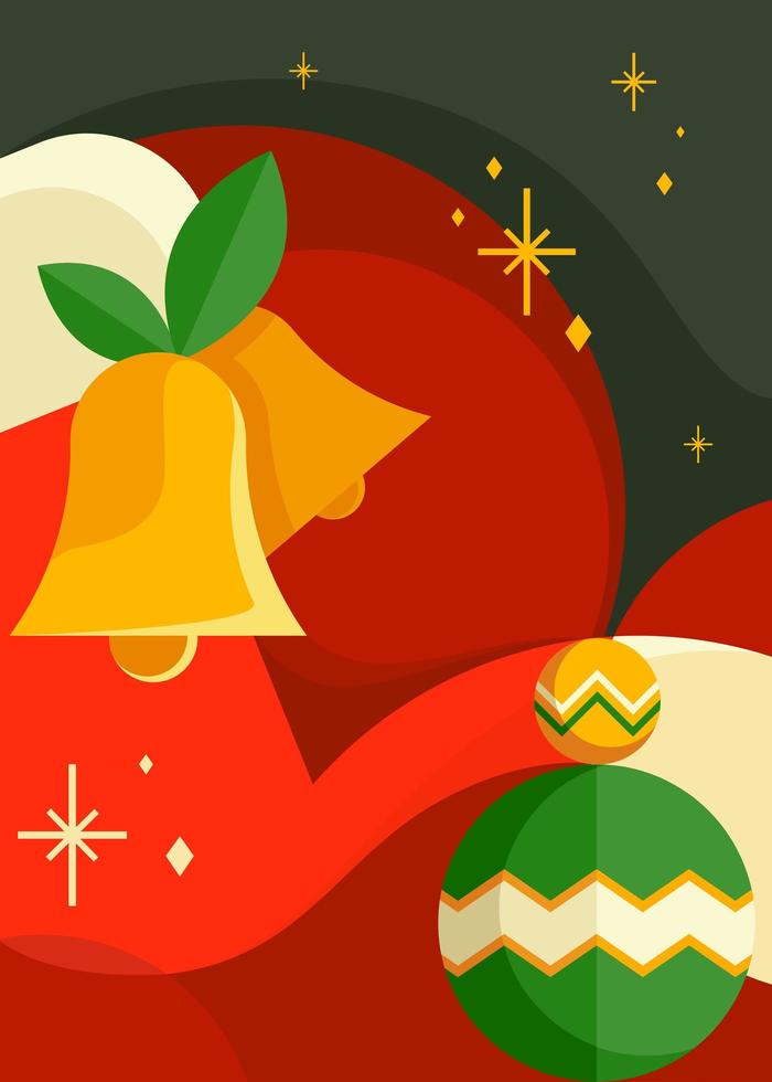 Poster with christmas bells. vector