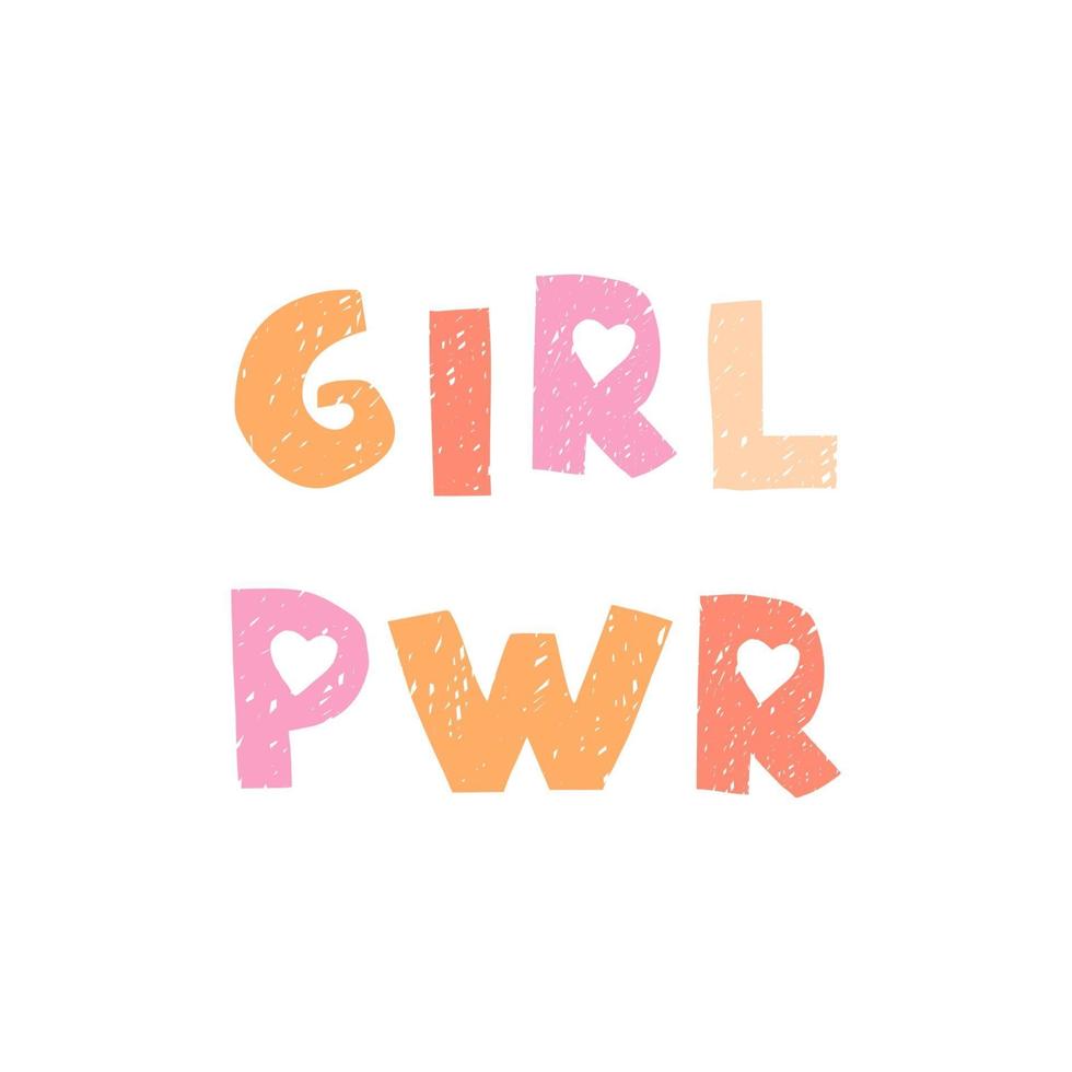 Illustration with hand drawn lettering - Girl Power vector