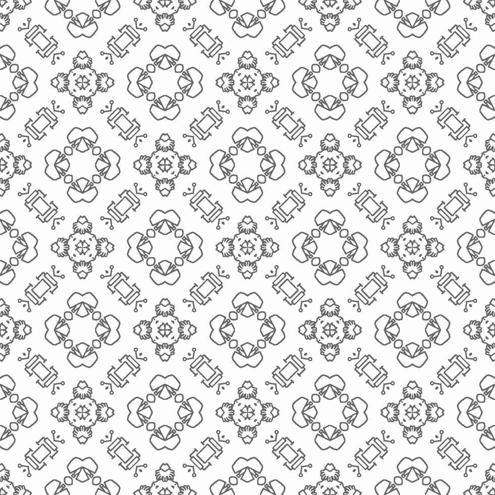 Abstract shape seamless, black line ornament pattern ready to print vector