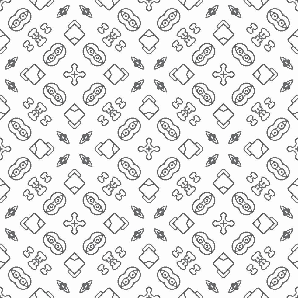 Abstract shape seamless, black line ornament pattern ready to print vector