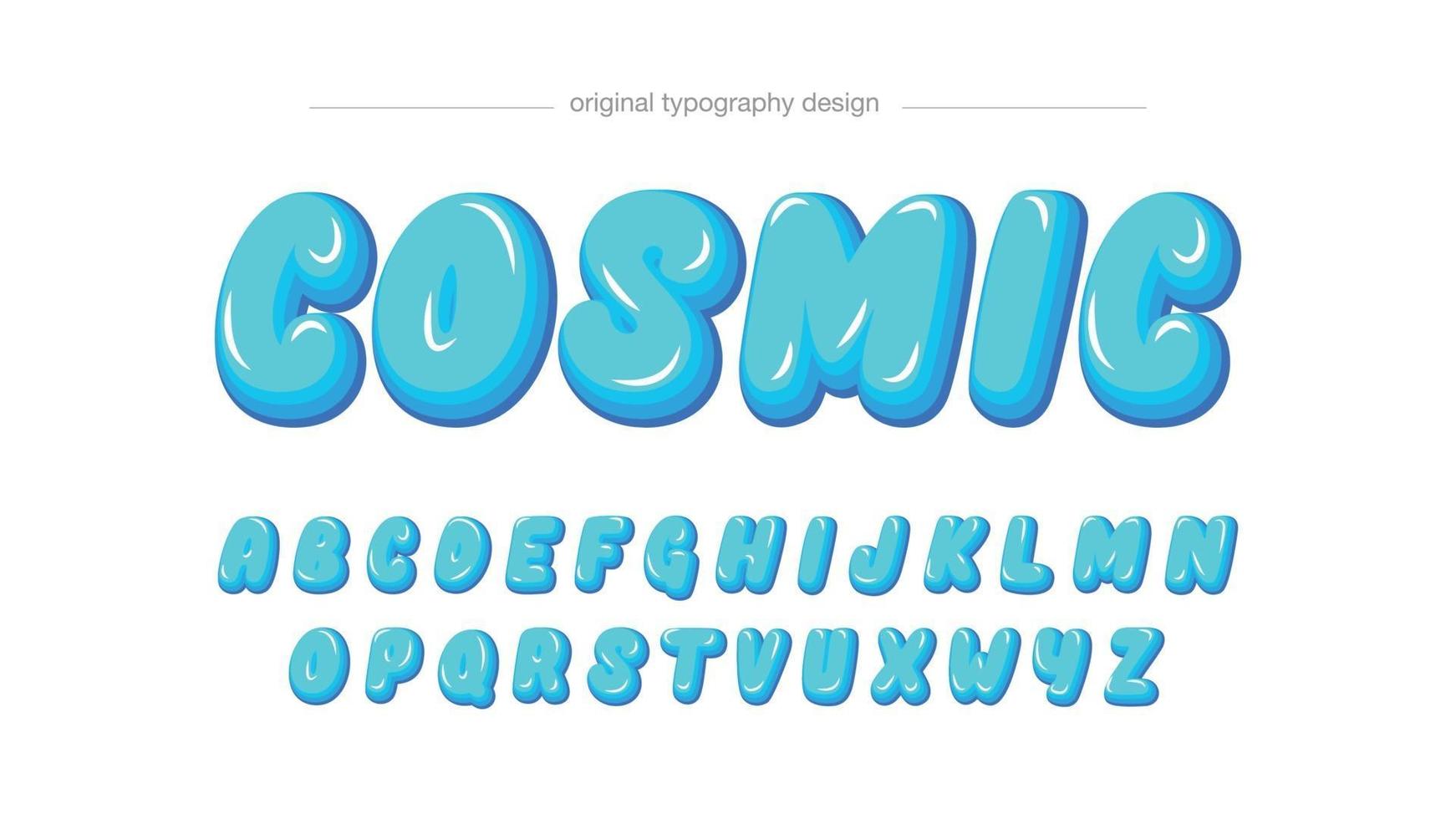 Blue rounded cartoon typography vector