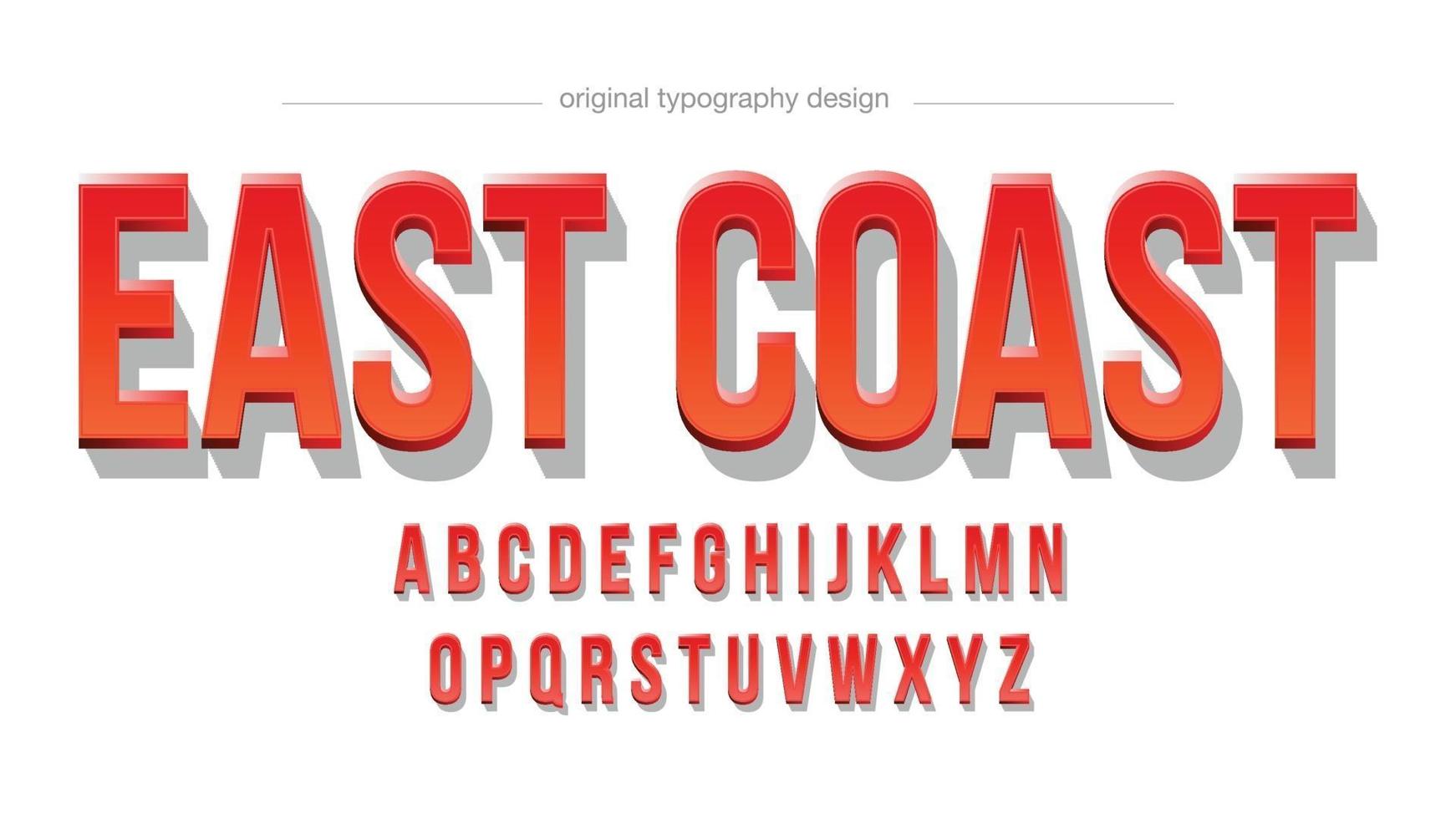 red uppercase 3d typography vector