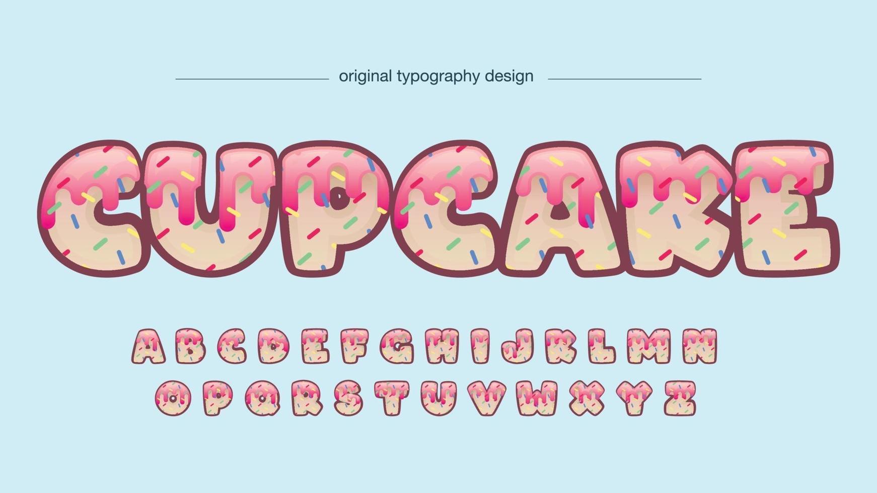 Cupcake abstract cartoon typography vector