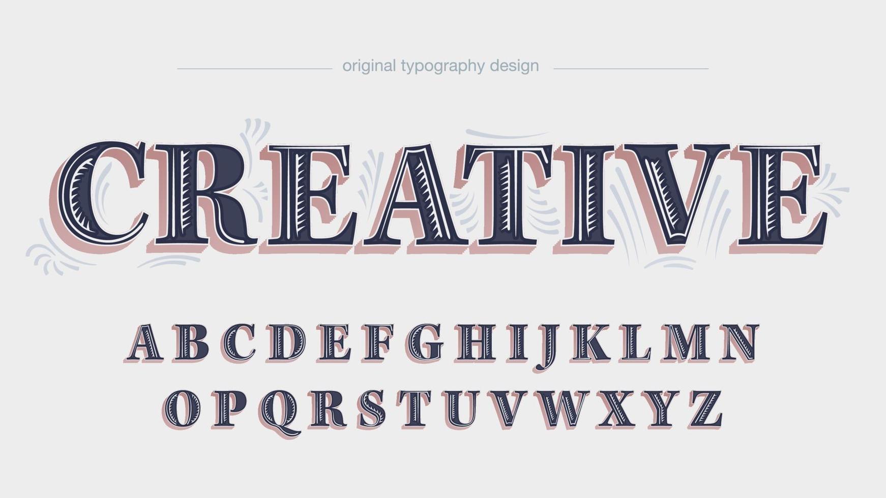 tipografía decorativa 3d vintage vector