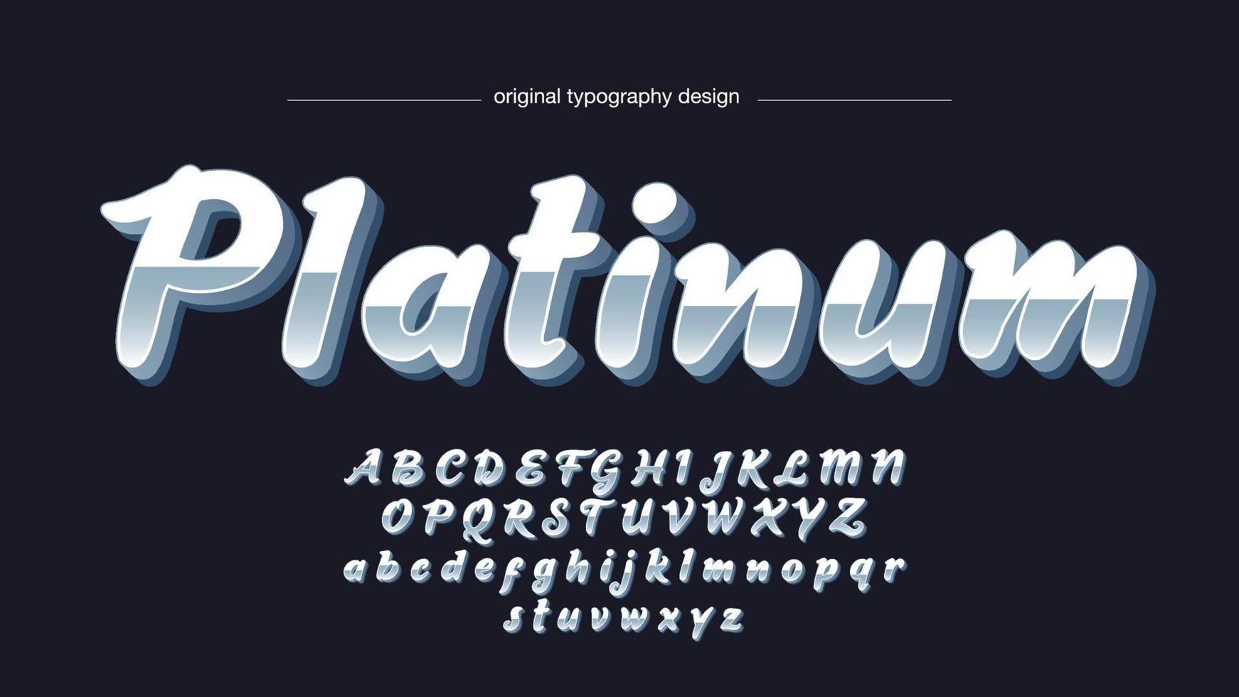 Chrome 3d Bold Typography vector